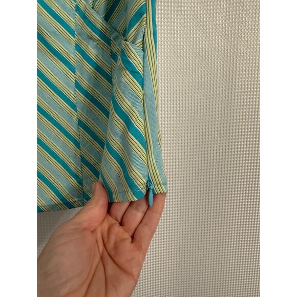 Worthington Vtg Nautical Colorful Retro Stripe Sleeveless Wrap Y2K Stretch Top L - Picture 3 of 8